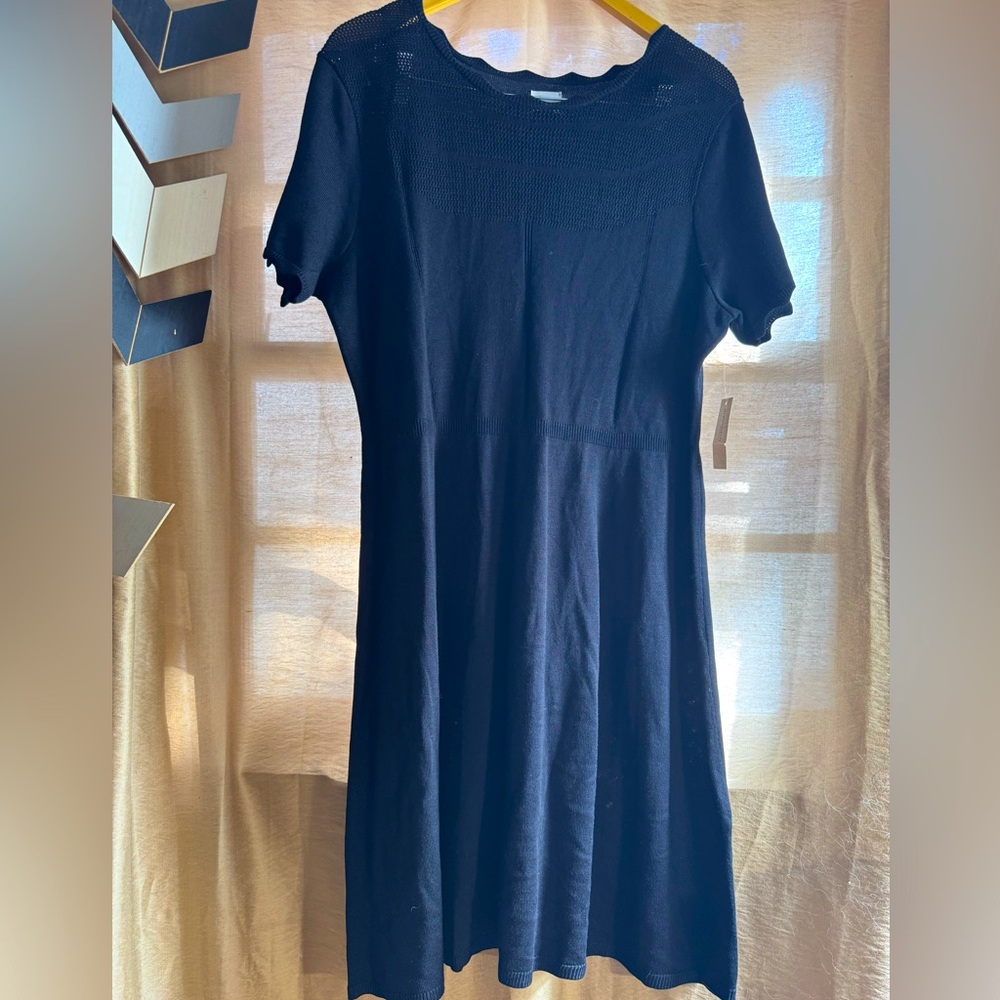 Dressbarn Black Knit Short Sleeve Dress XL NWT
